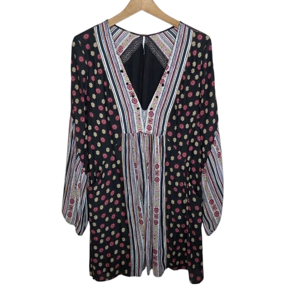 Free People | Rain or Shine Boho Floral Mini Dress Tunic Size Medium
